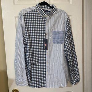 Vineyard Vines Blue Plaid Checkered Button Down Tucker Shirt size Large